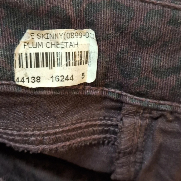 Paige Peg skinny Plum Cheetah jeans SZ 24 - Picture 7 of 8